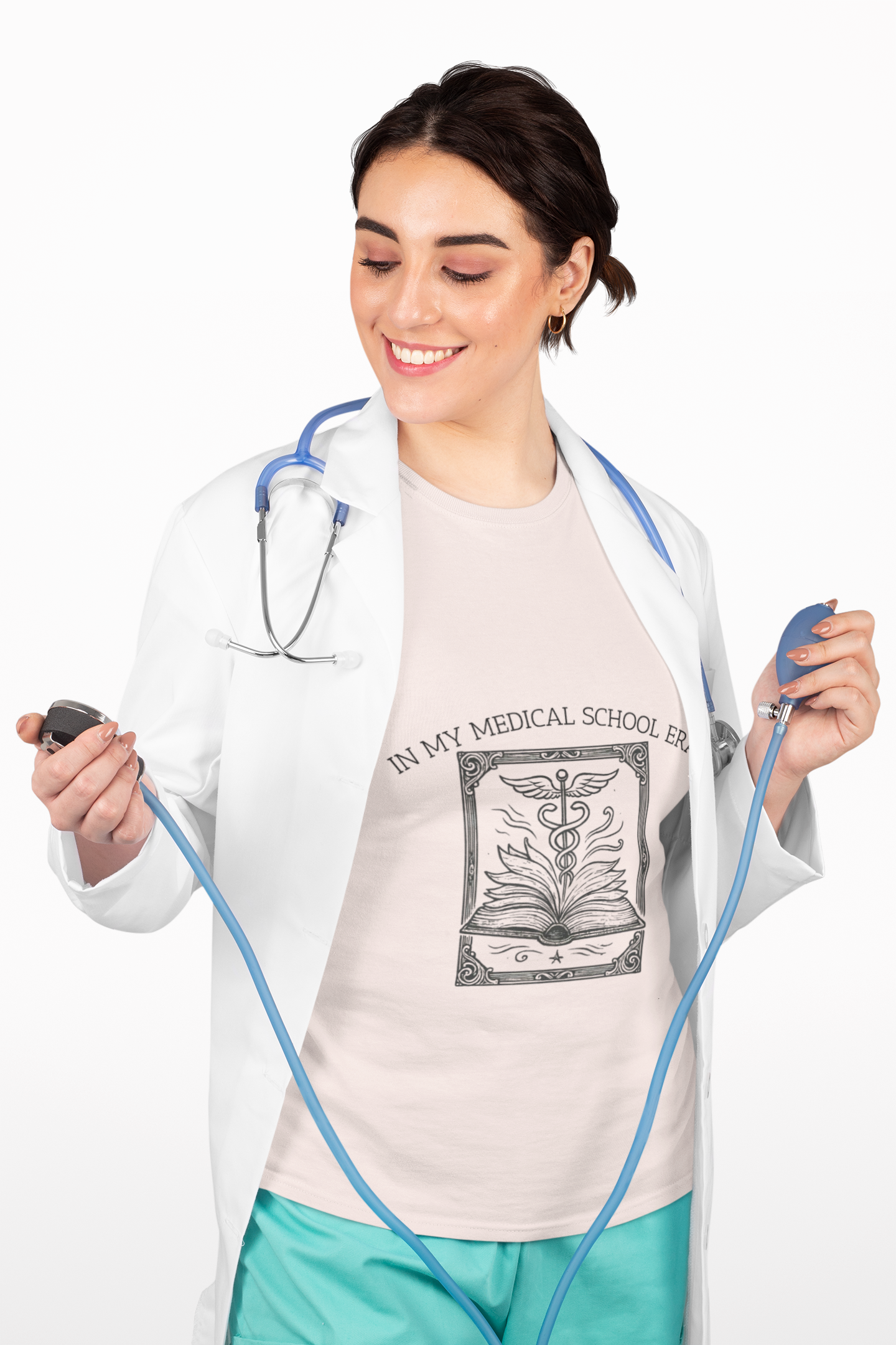 In My Medical School Era Caduceus Book Illustration Tee Art of Medicine 10