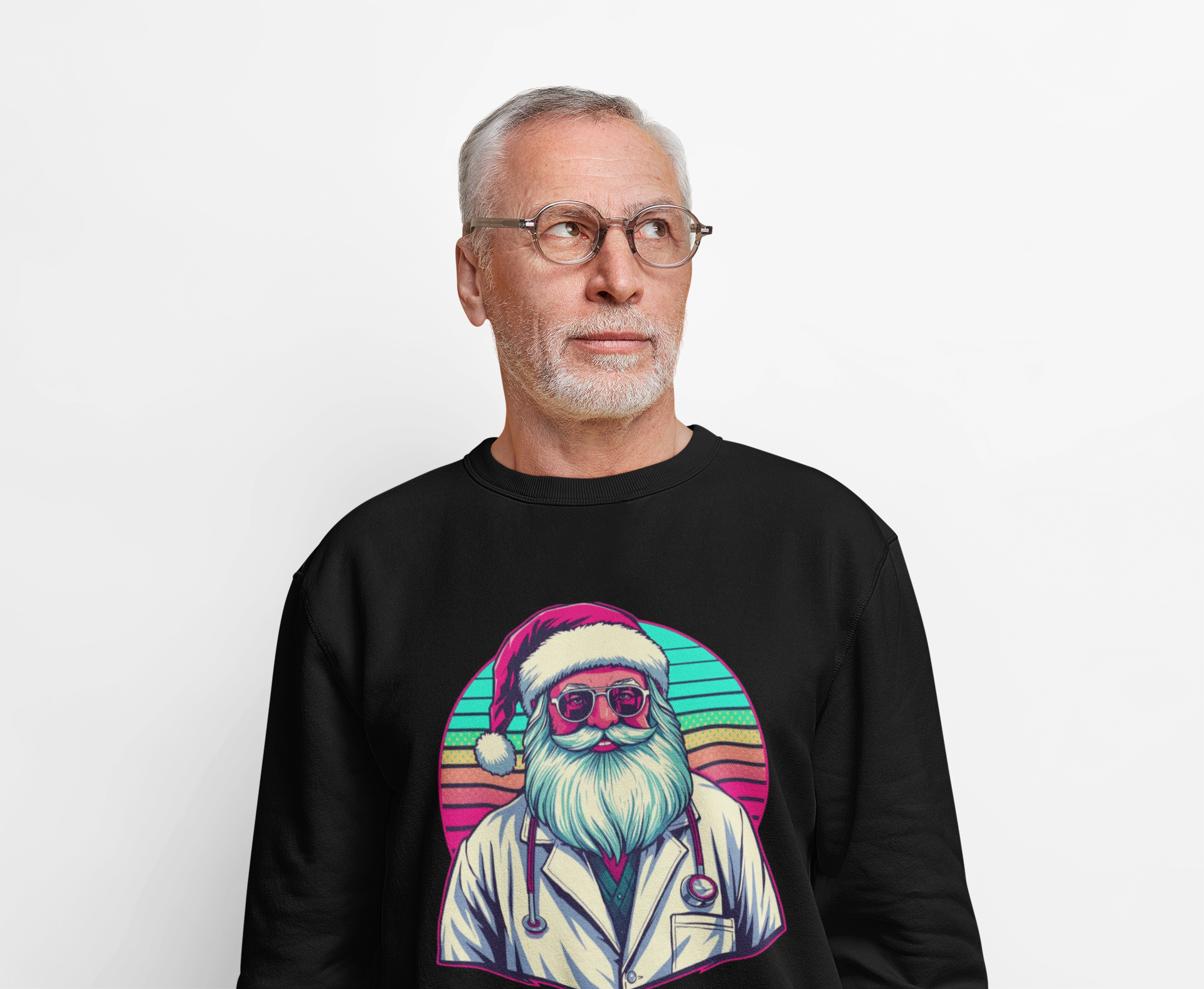 Doctor Santa Retro Sweatshirt Art of Medicine holiday apparel 2