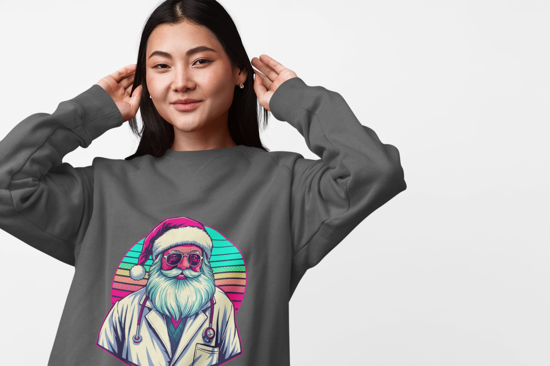 Doctor Santa Retro Sweatshirt Art of Medicine holiday apparel 4