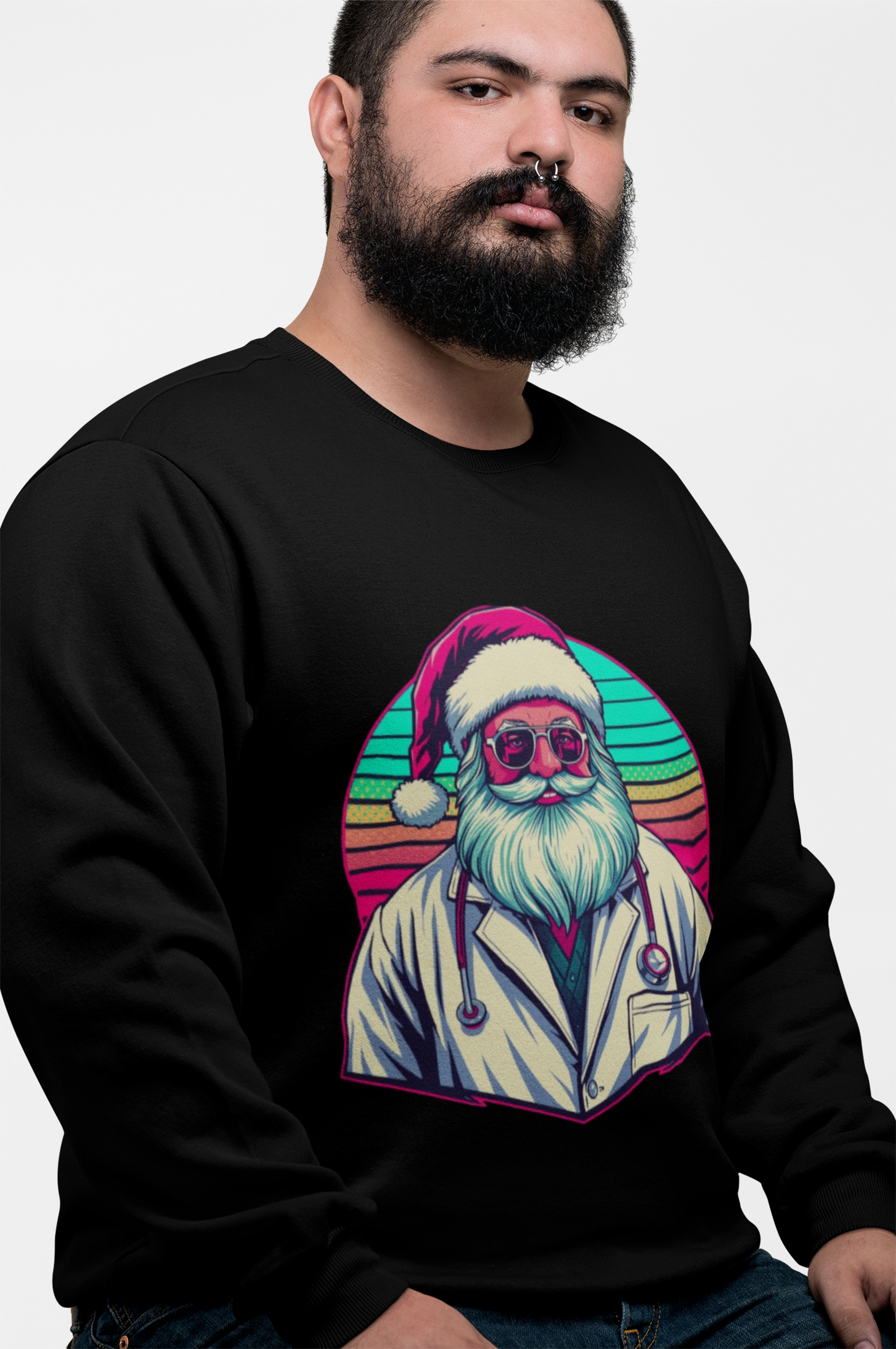 Doctor Santa Retro Sweatshirt Art of Medicine holiday apparel 5