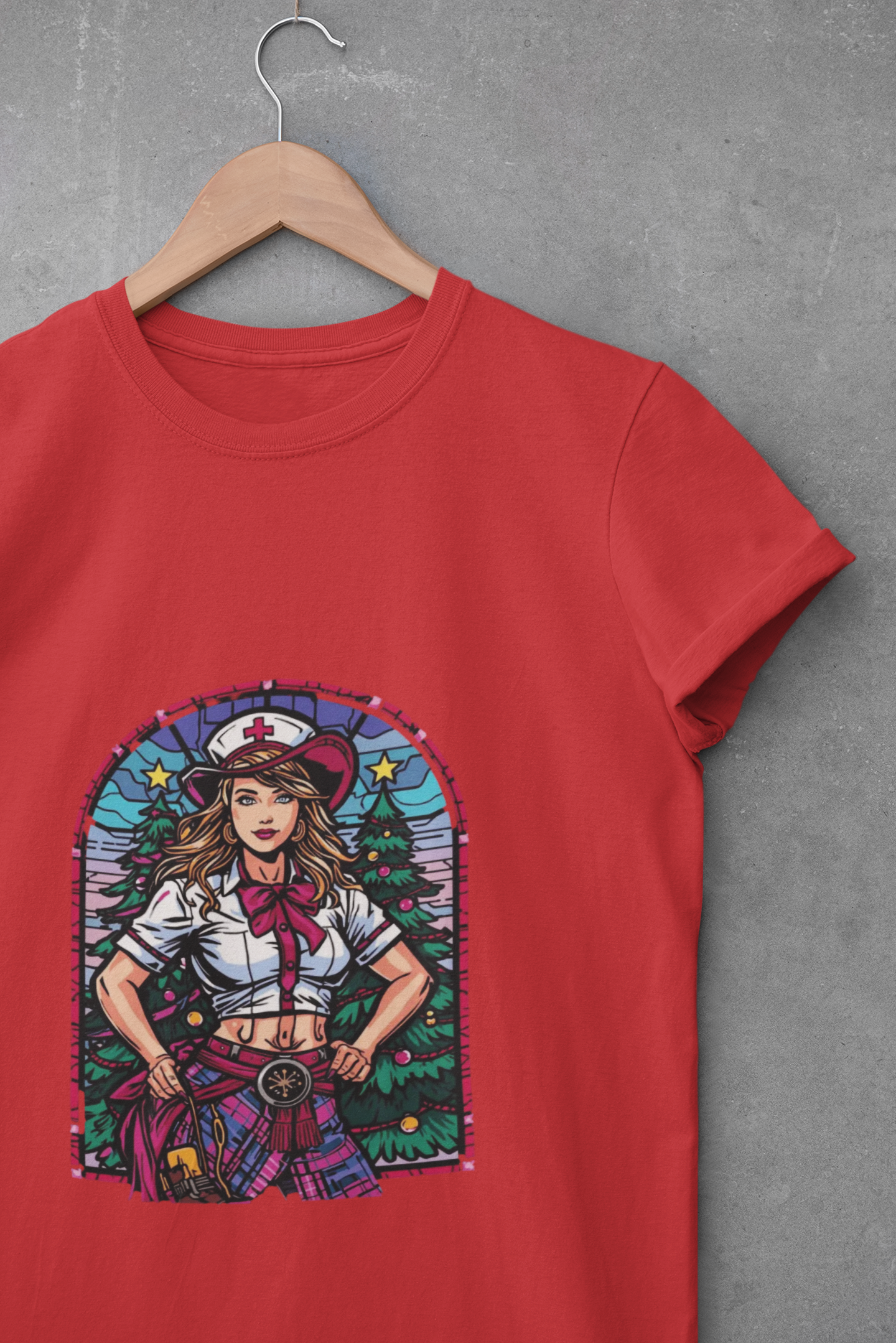 Cowgirl Nurse Christmas Tee funny healthcare holiday shirt