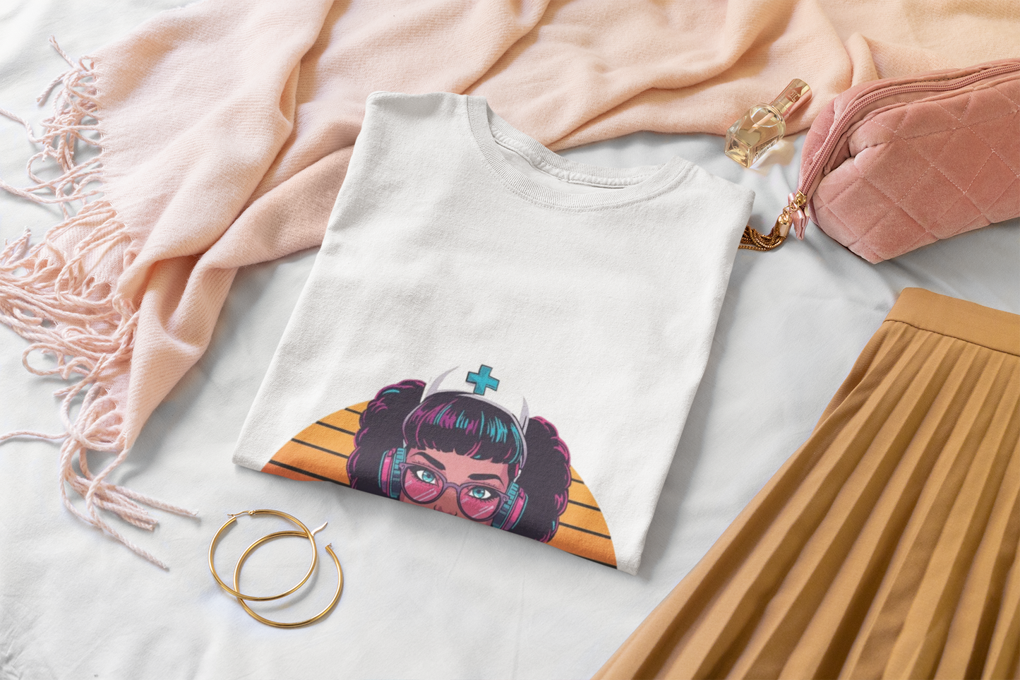 Mama Doctor Retrowave Cool Tshirt unique healthcare gift shirt