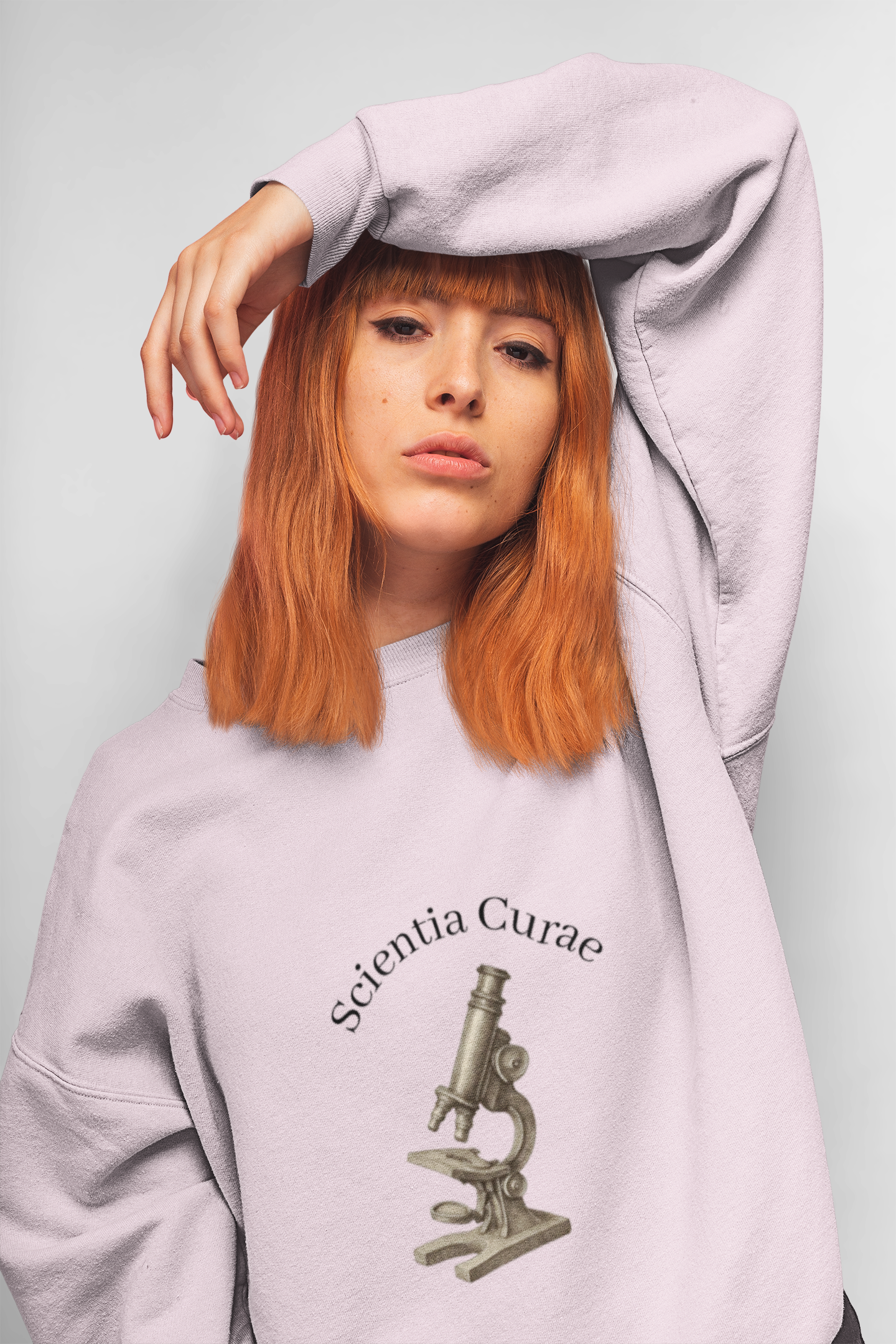 Microscope Science Curiosity Sweatshirt laboratory art style