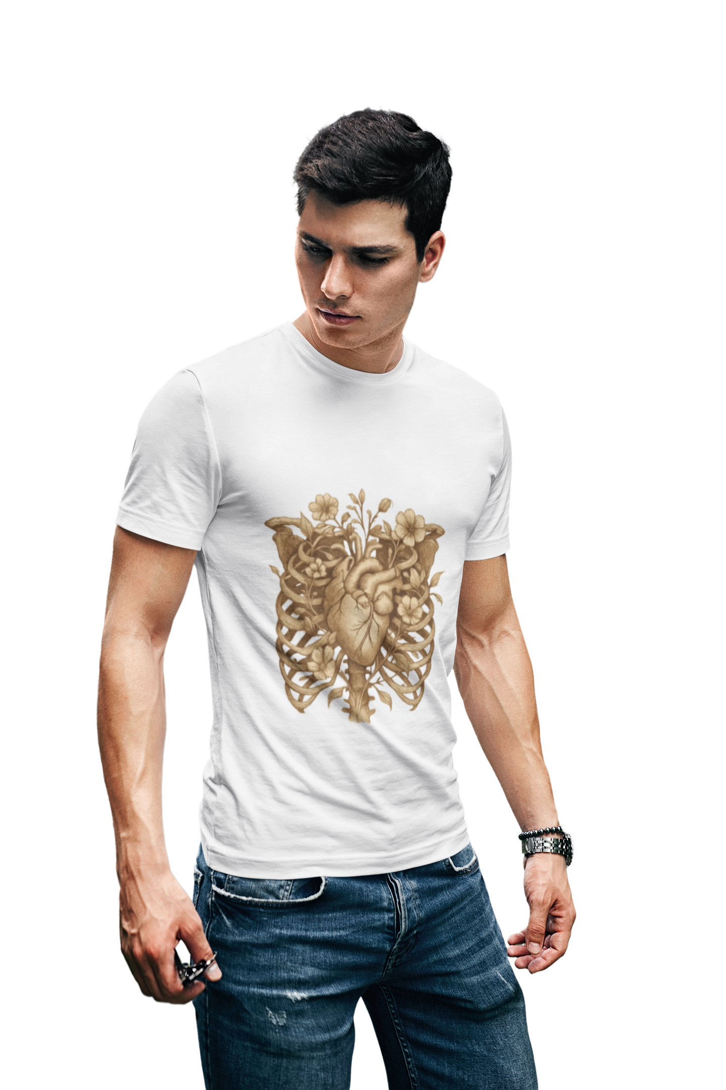 Anatomy Botanical Heart Sepia Tee Art of Medicine sepia 6