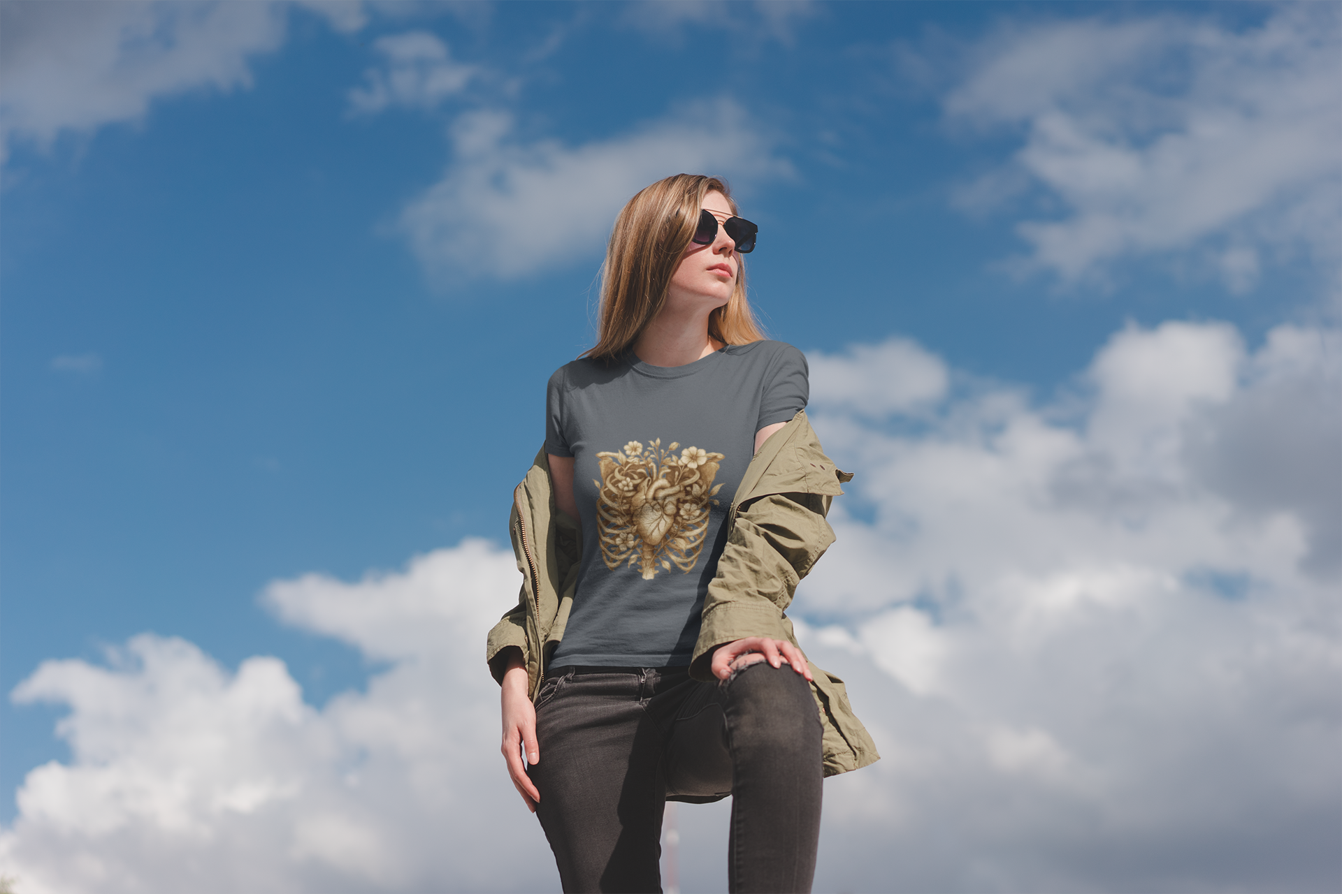 Anatomy Botanical Heart Sepia Tee Art of Medicine sepia 9