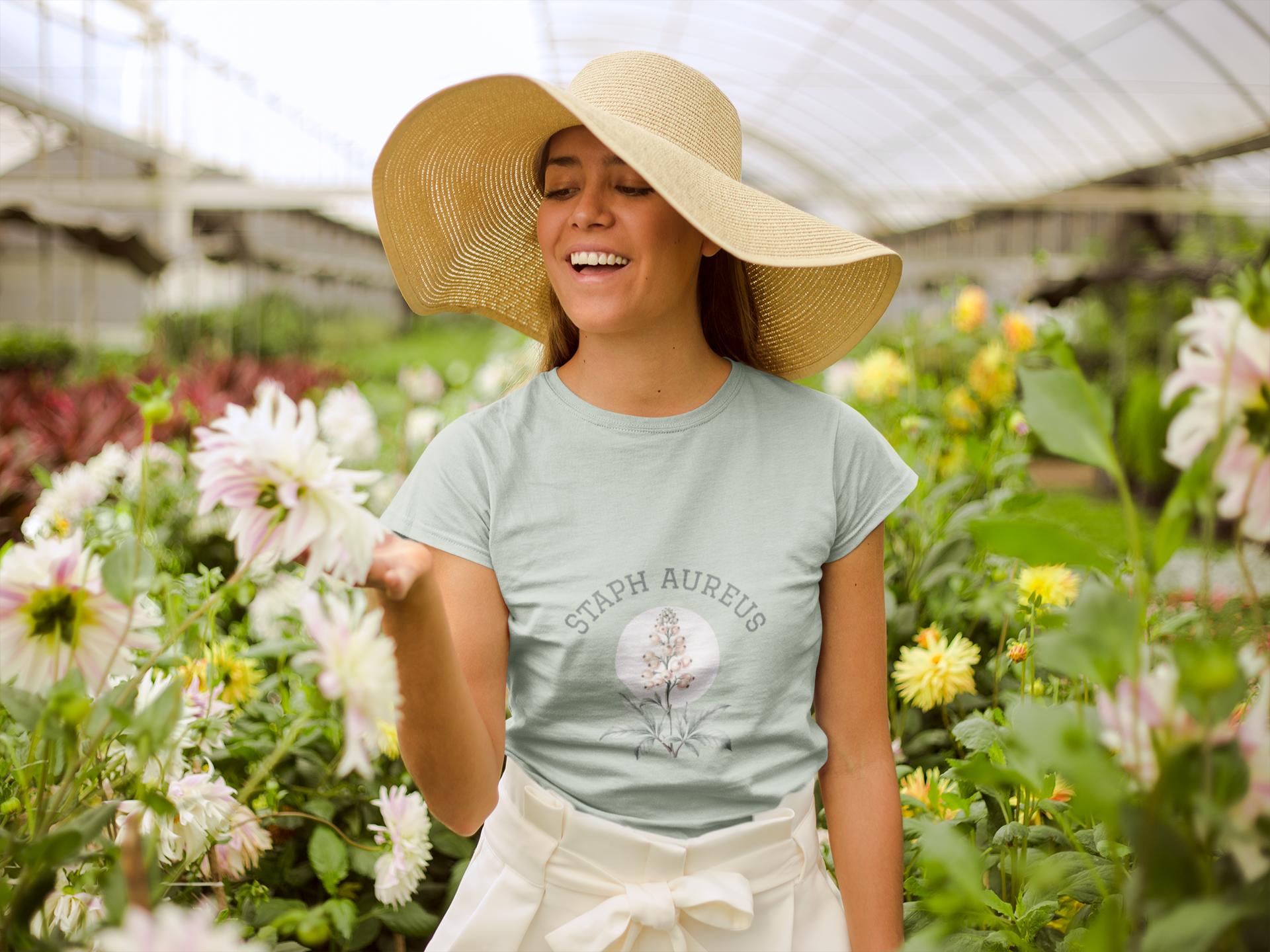 Staph Aureus Botanical Tee vintage floral medical shirt