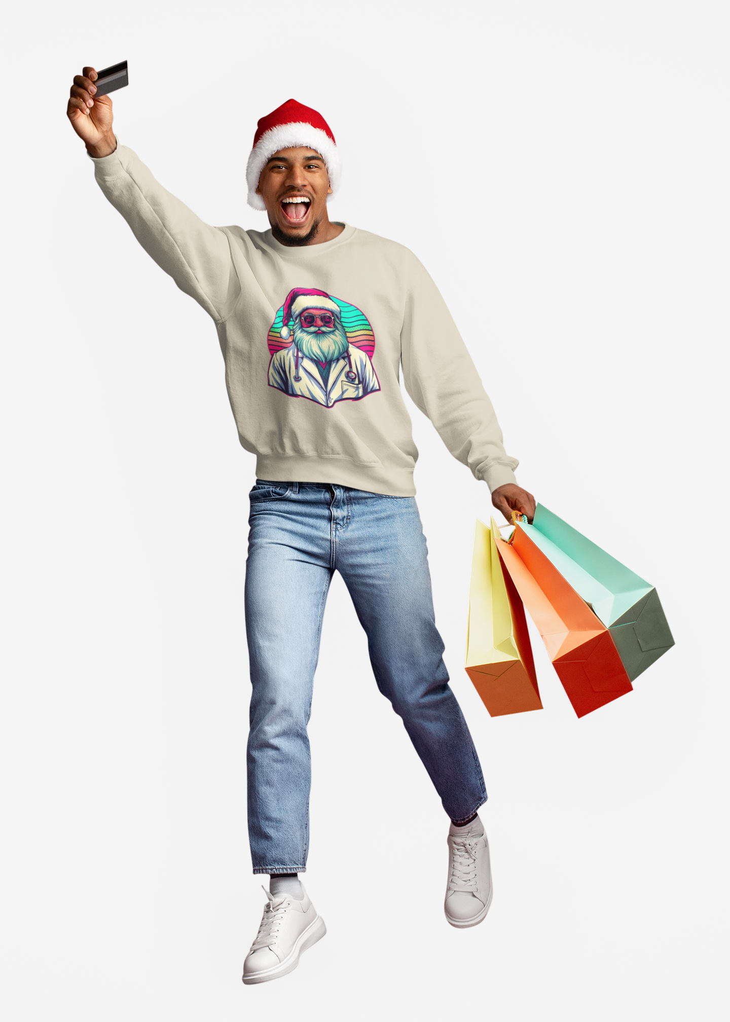 Doctor Santa Retro Sweatshirt unisex holiday pullover