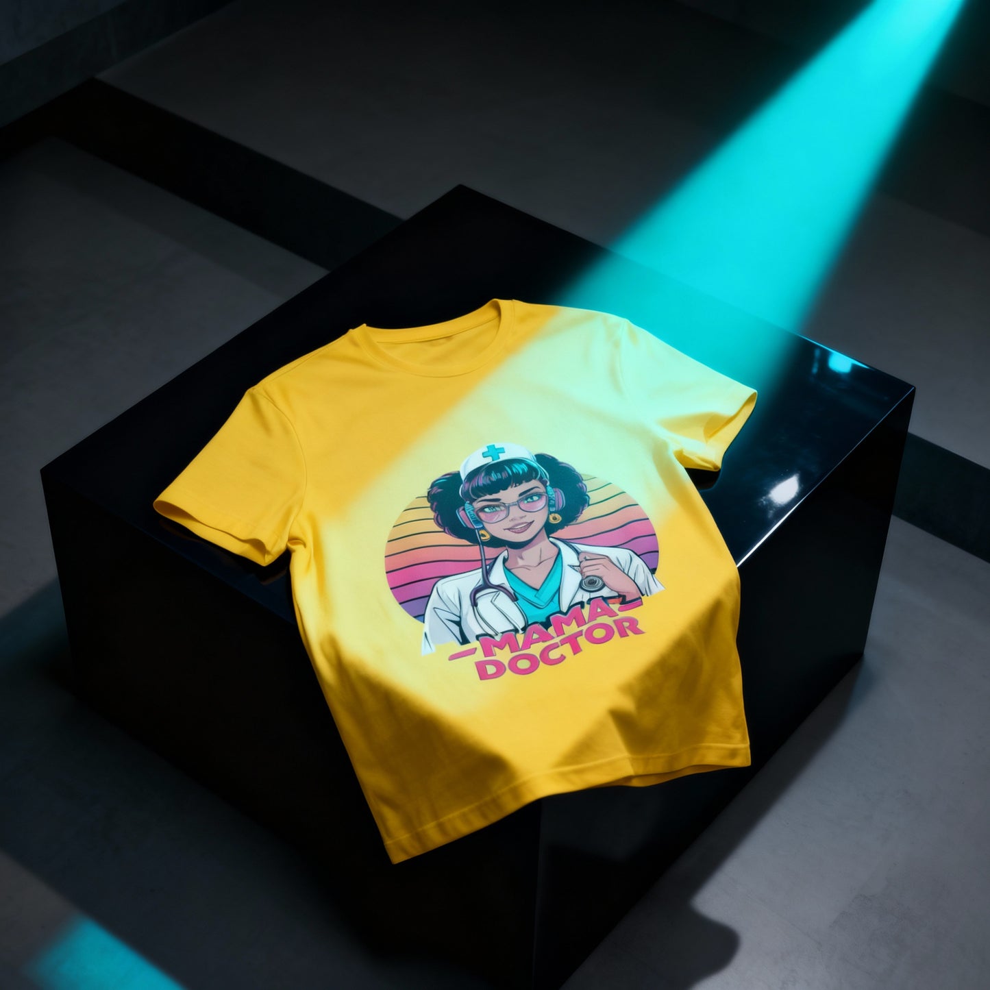 Mama Doctor Retrowave Cool Tshirt Art of Medicine gift apparel 2