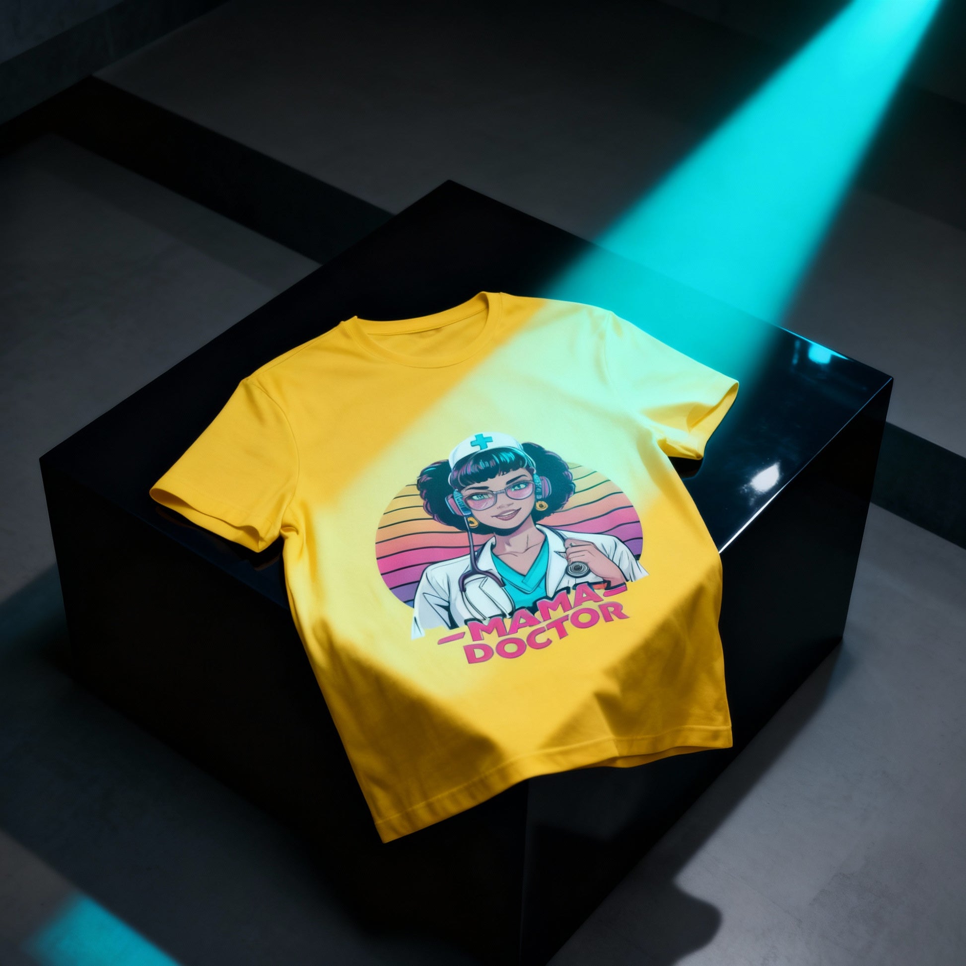 Mama Doctor Retrowave Cool Tshirt Art of Medicine gift apparel 2