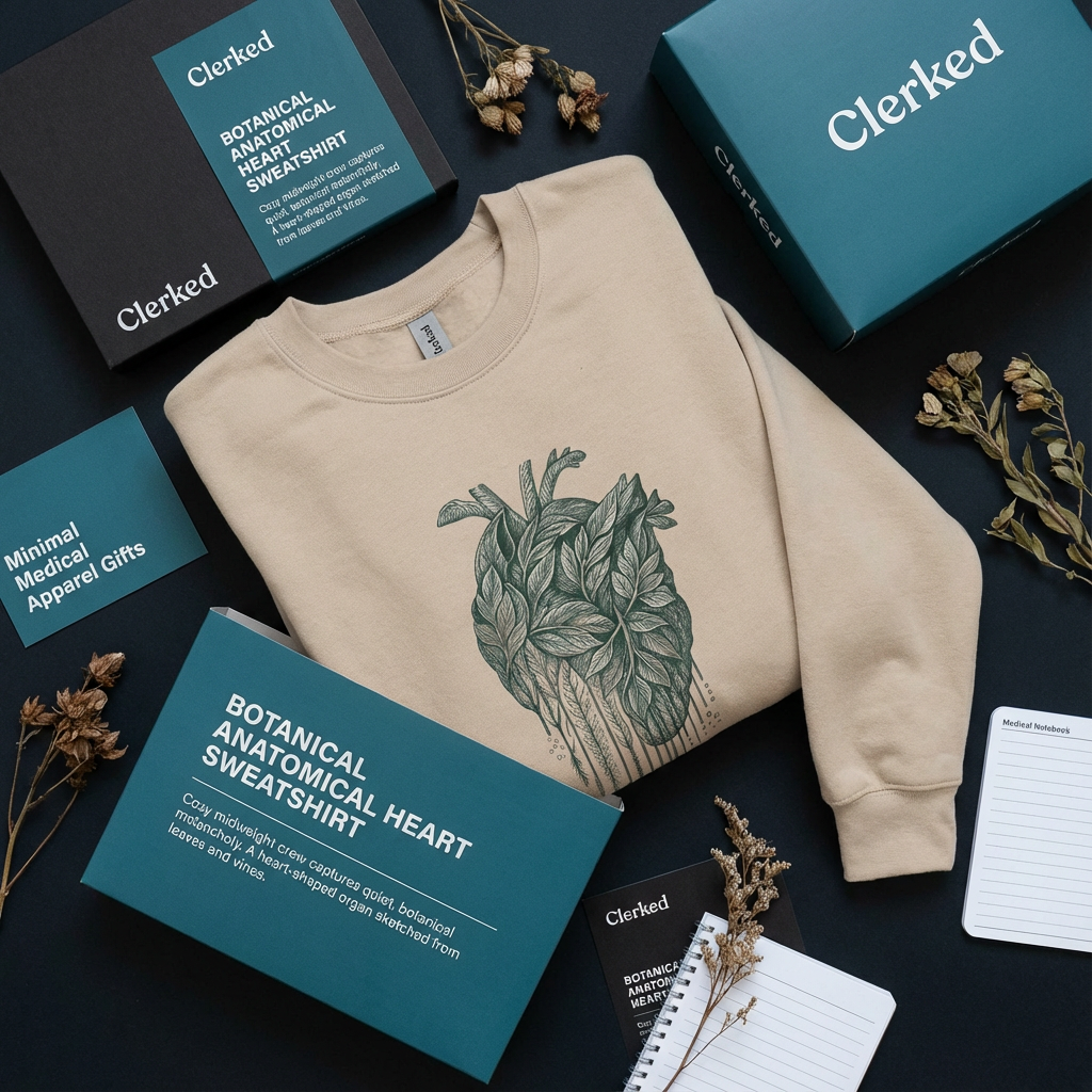 Botanical Anatomical Heart Sweatshirt Art of Medicine apparel