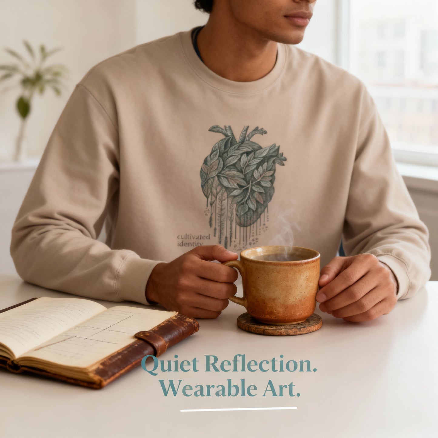Botanical Anatomical Heart Sweatshirt floral heart illustration