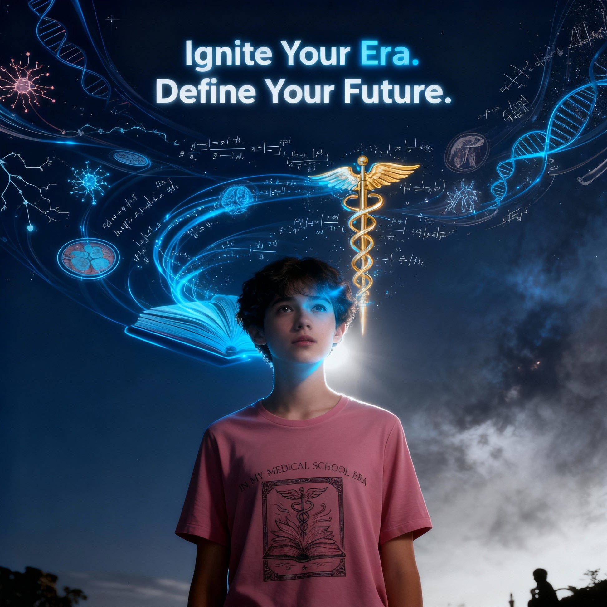 In My Medical School Era Caduceus Book Illustration Tee | Medical Student Shirt - Medical Art Apparel