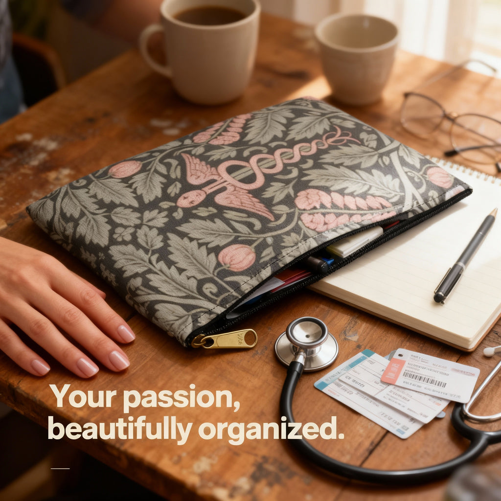 Cauduceus Print Accessory Pouch unique medical career accessory
