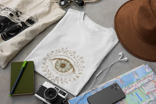 Botanical Anatomical Eye Tee blooming flower design shirt