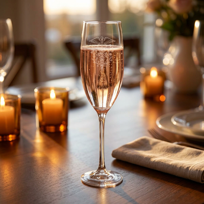 Graduation Champagne Flute  Caduceus Engraved