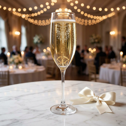 Graduation Champagne Flute  Caduceus Engraved