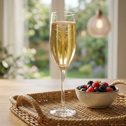 Graduation Champagne Flute  Caduceus Engraved
