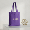 Minimalist cotton tote bag by Clerked shown in natural canvas colorway