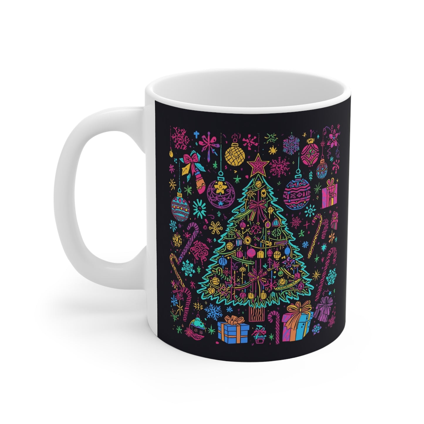 Neon Christmas Tree Mug art of medicine holiday apparel