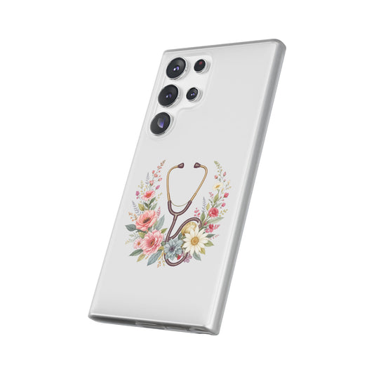 Floral Stethoscope Flexi Case medical professional phone cover