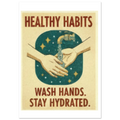 Wash Hands Poster premium matte healthy habits print