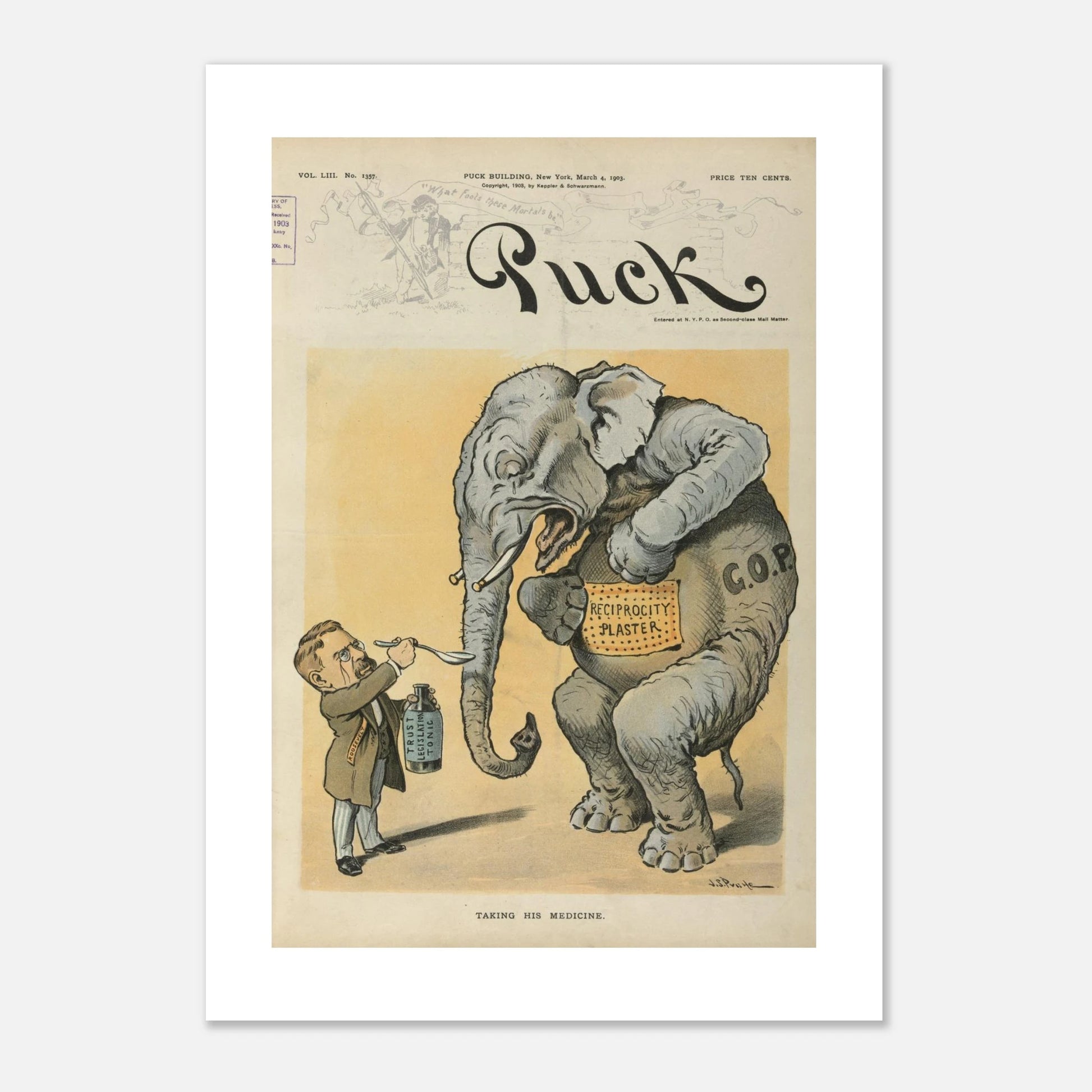 Taking his medicine elephant Cartoon unique doctor humor