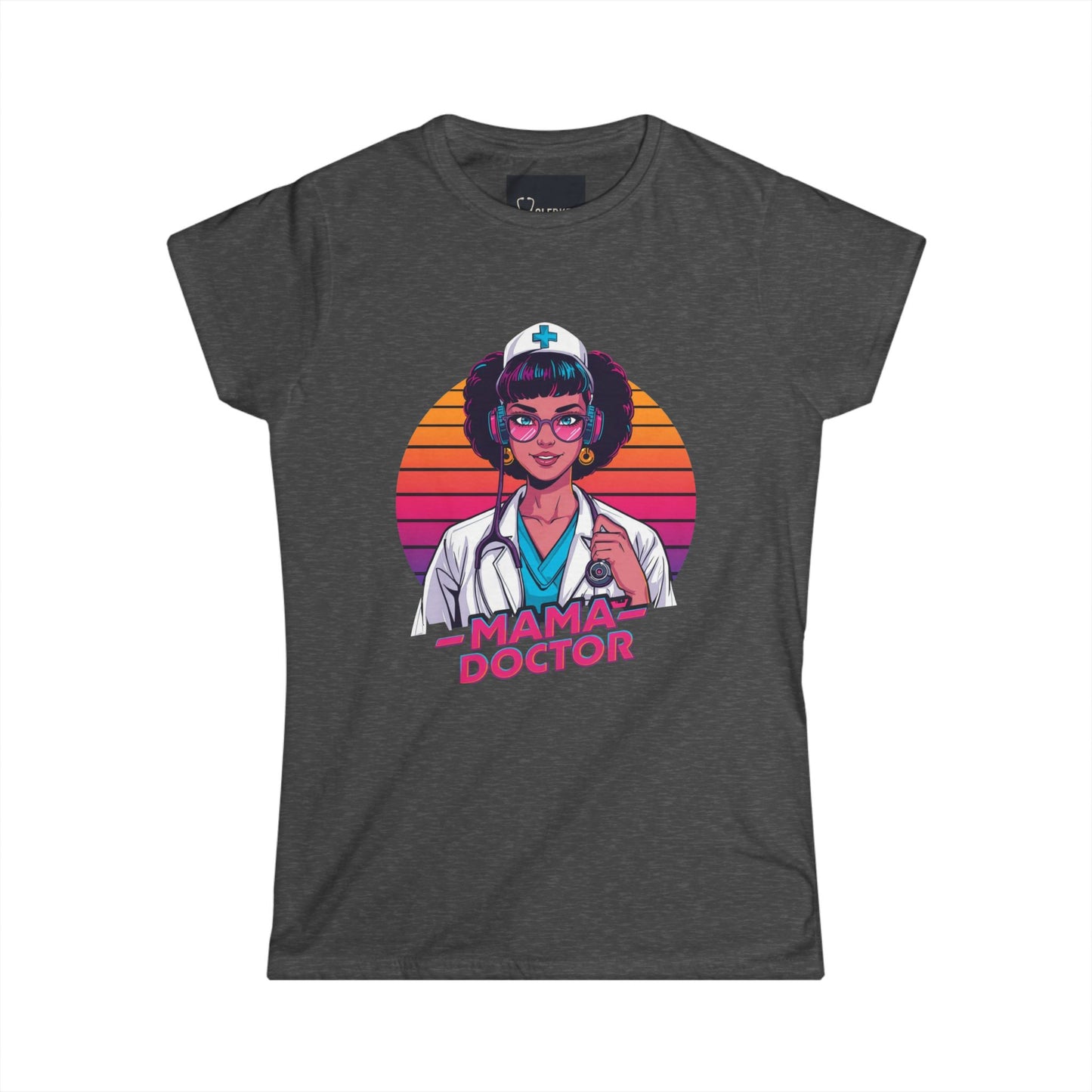 Mama Doctor Retrowave Cool Tshirt medical school style shirt