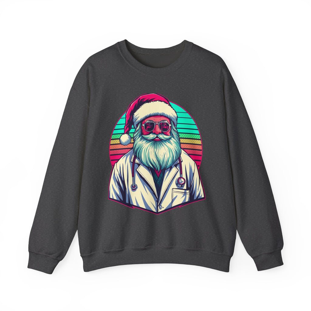 Doctor Santa Retro Sweatshirt funny medical holiday apparel