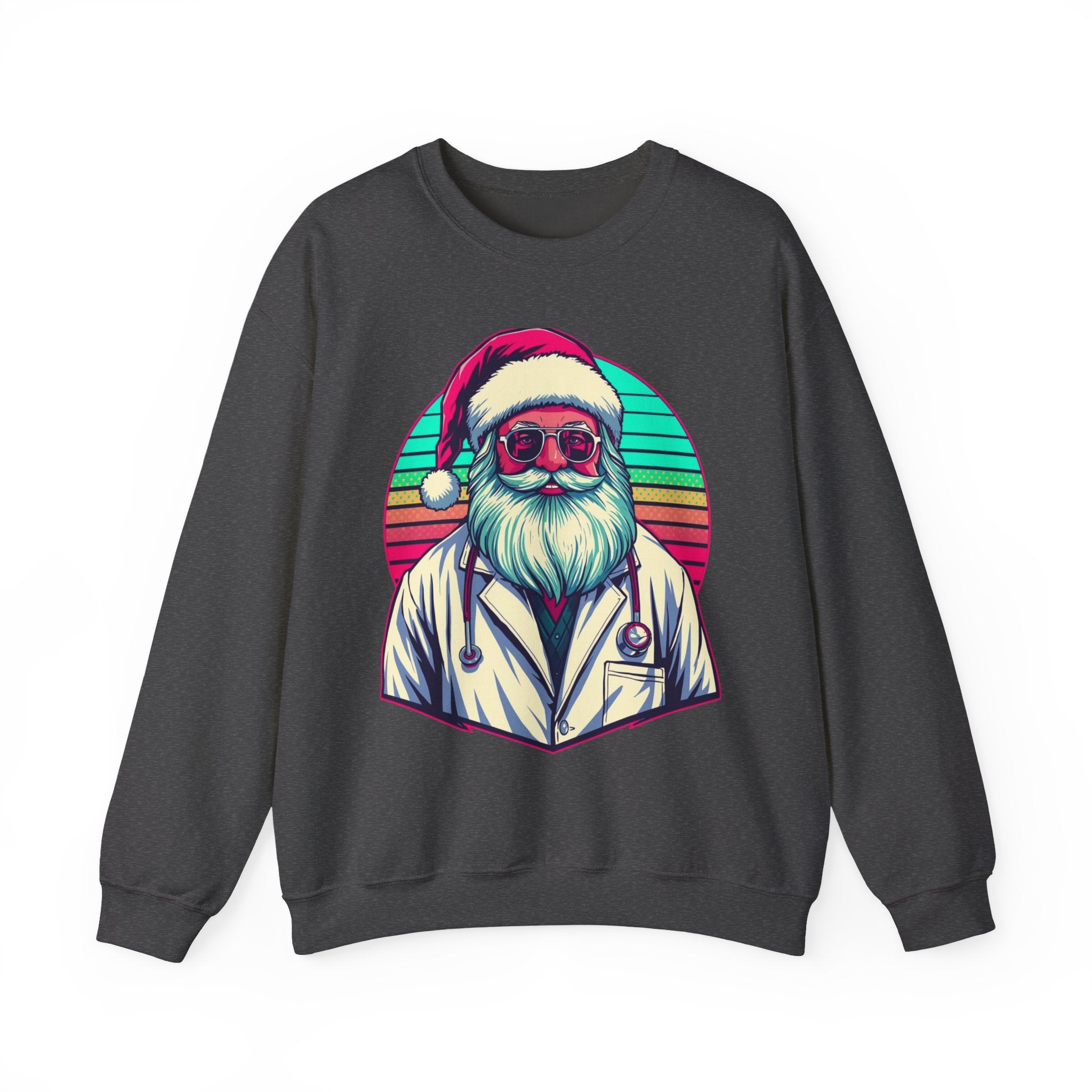 Doctor Santa Retro Sweatshirt funny medical holiday apparel