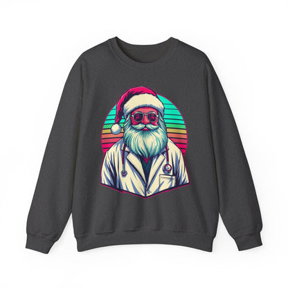 Doctor Santa Retro Sweatshirt funny medical holiday apparel
