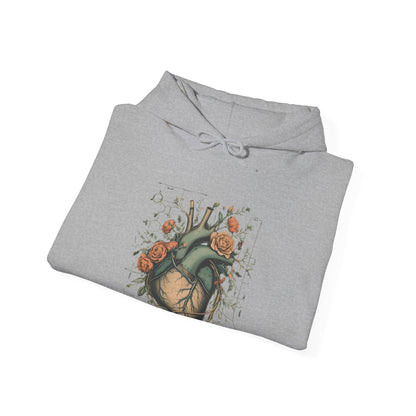 Anatomical Heart Floral Clerked Hoodie