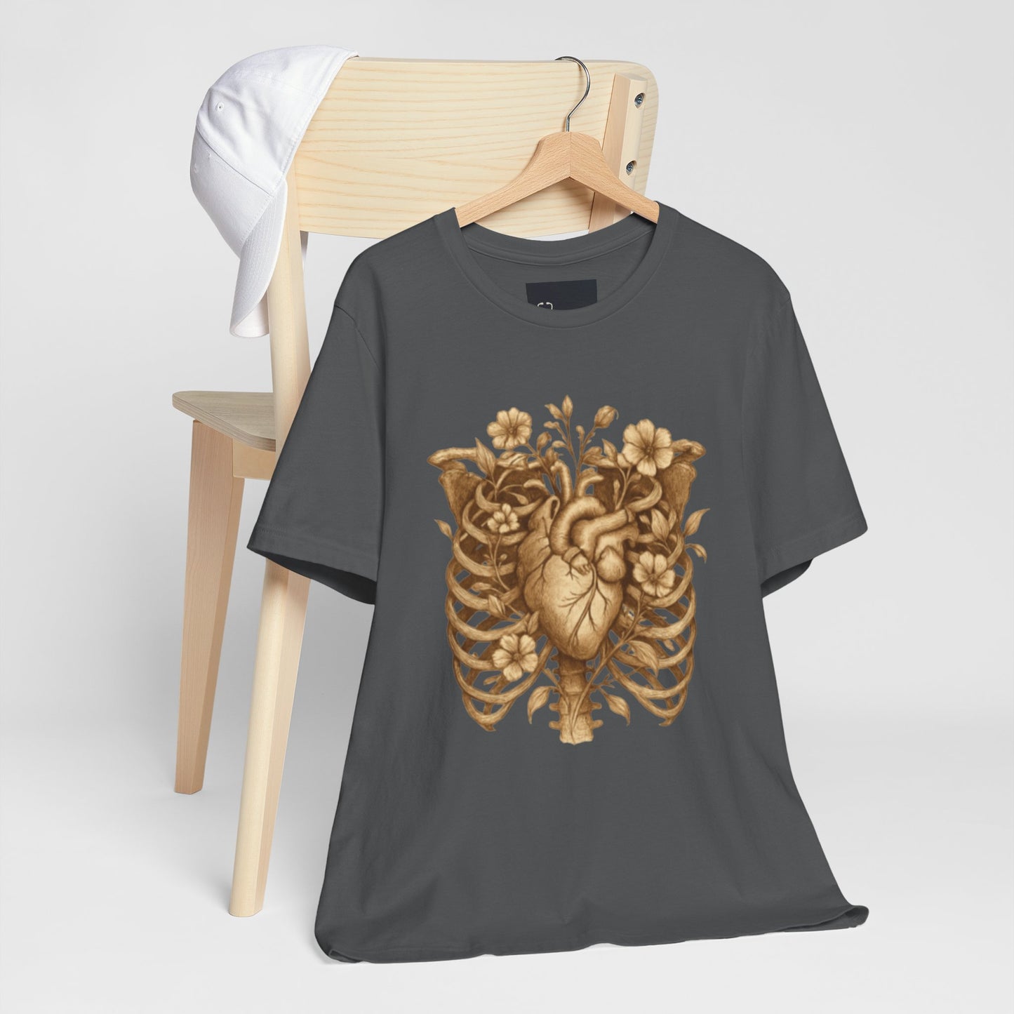 Anatomy Botanical Heart Sepia Tee - Medical Art Apparel