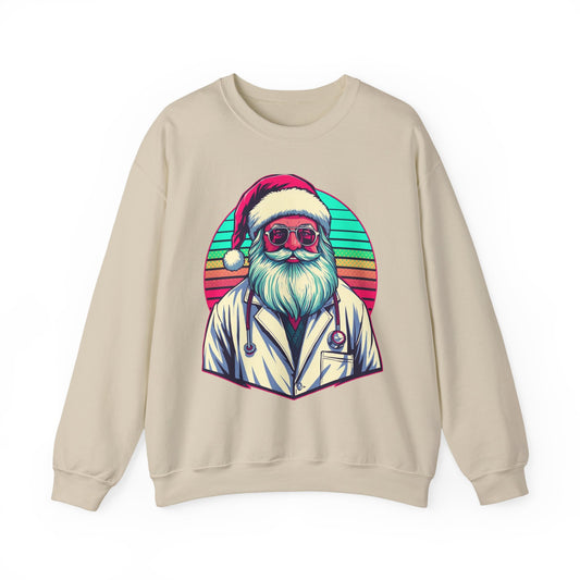 Doctor Santa Retro Sweatshirt festive medical staff pullover