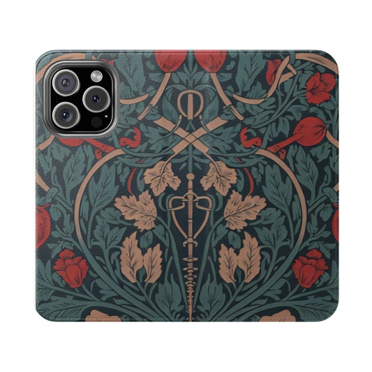 Vintage Caduceus Flip Case elegant medical phone cover