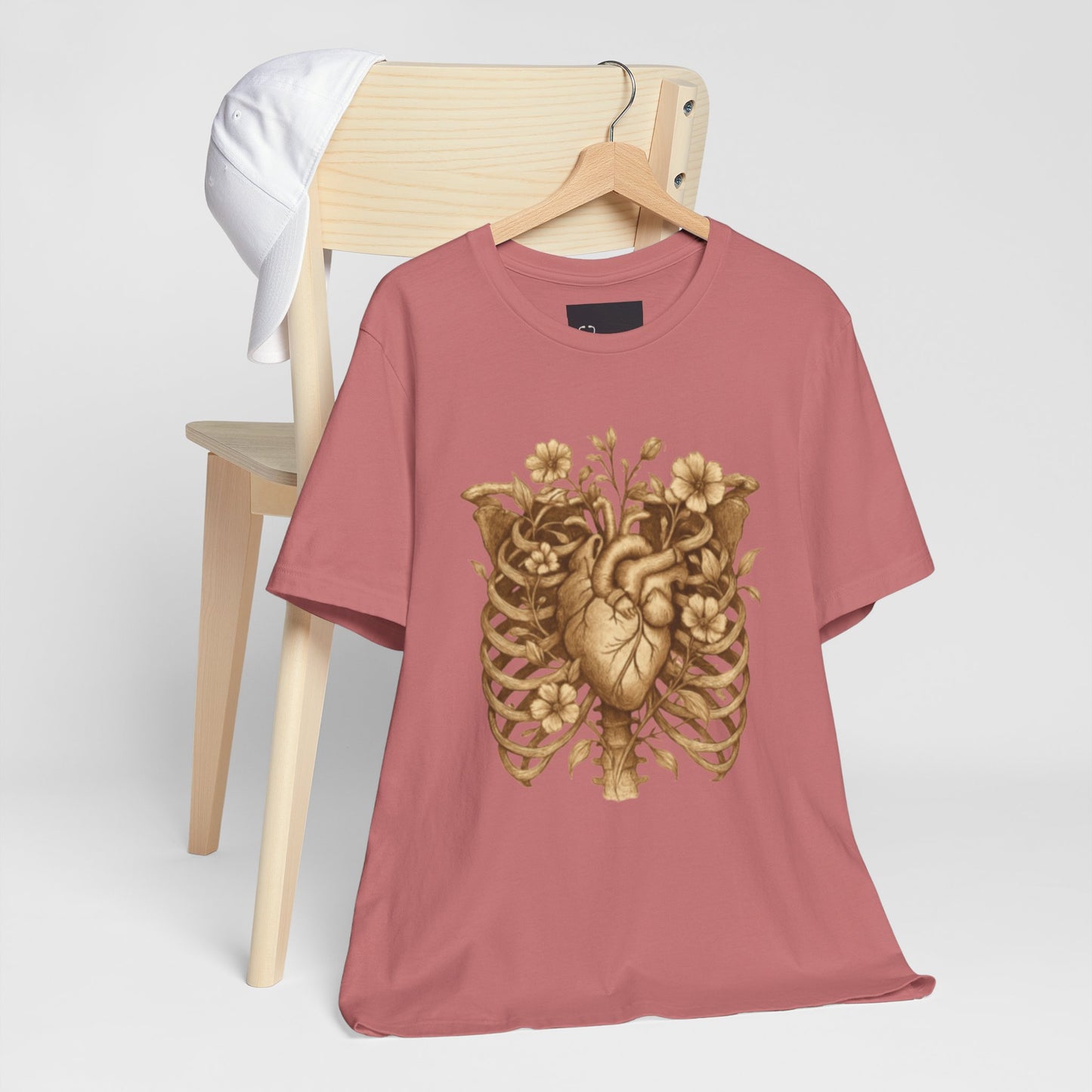 Anatomy Botanical Heart Sepia Tee - Medical Art Apparel