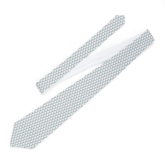 Silver Stethoscope Honeycomb Necktie