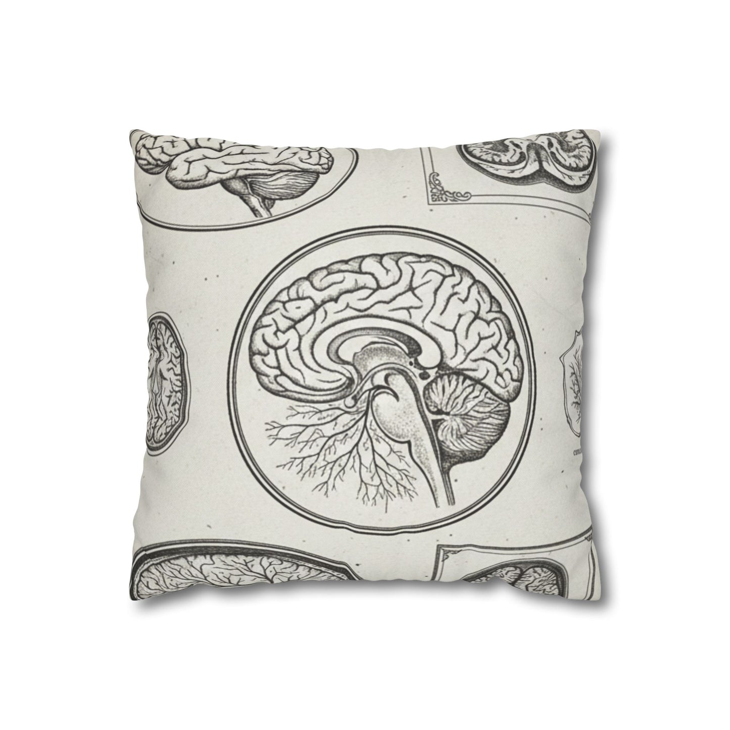 Vintage Brain Scan Throw Pillow retro medical illustration view