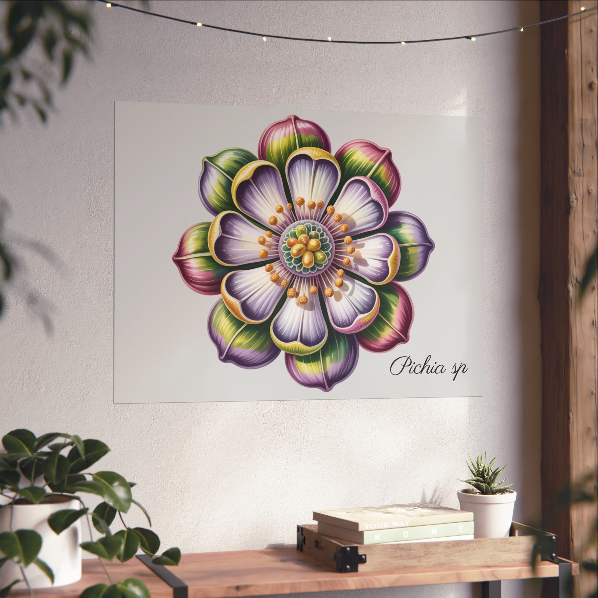 Botanical Pichia Imaginary Microbiology Fine Art Poster