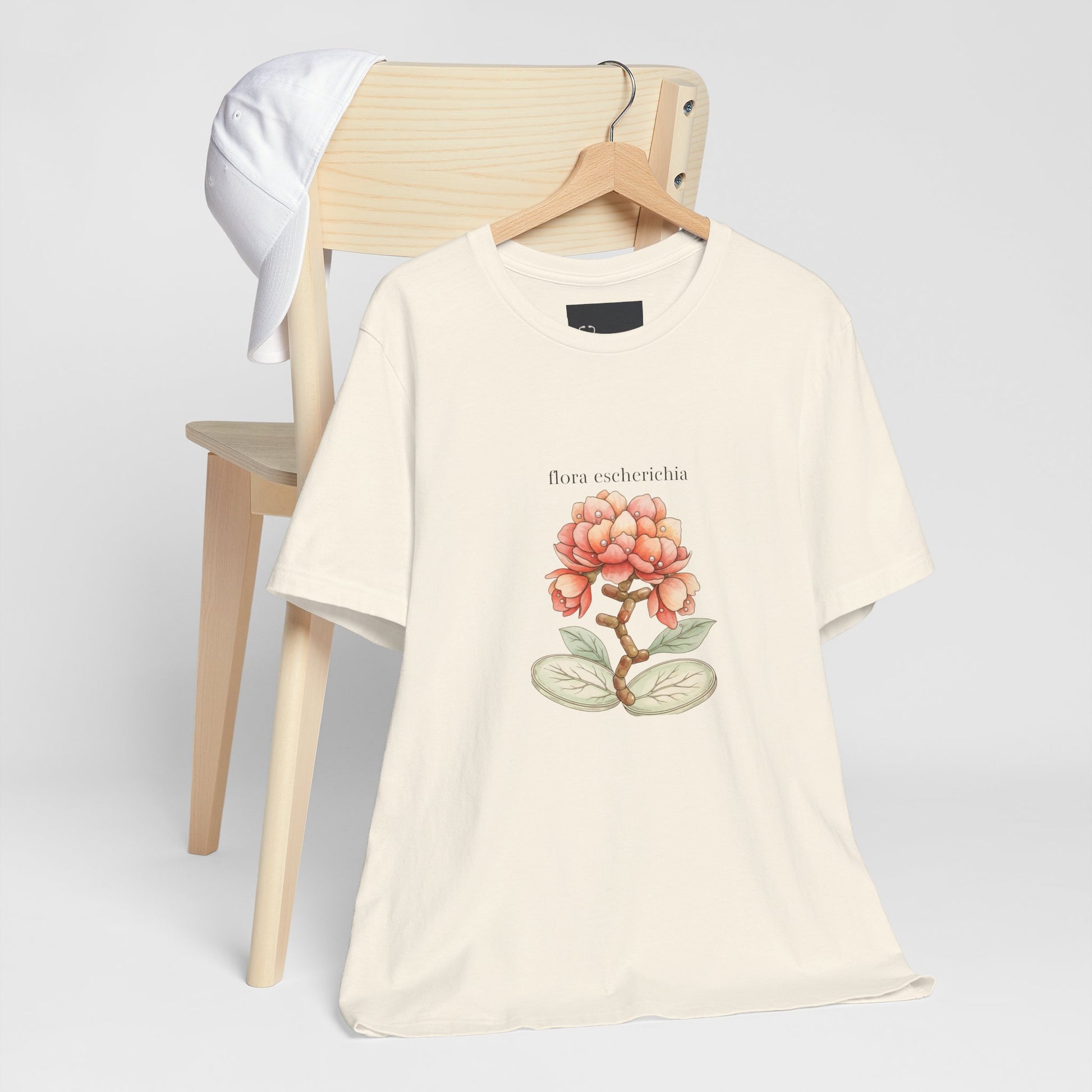 E Coli Imaginary Flower Botanical Microbiology Artistic Tee - Medical Art Apparel