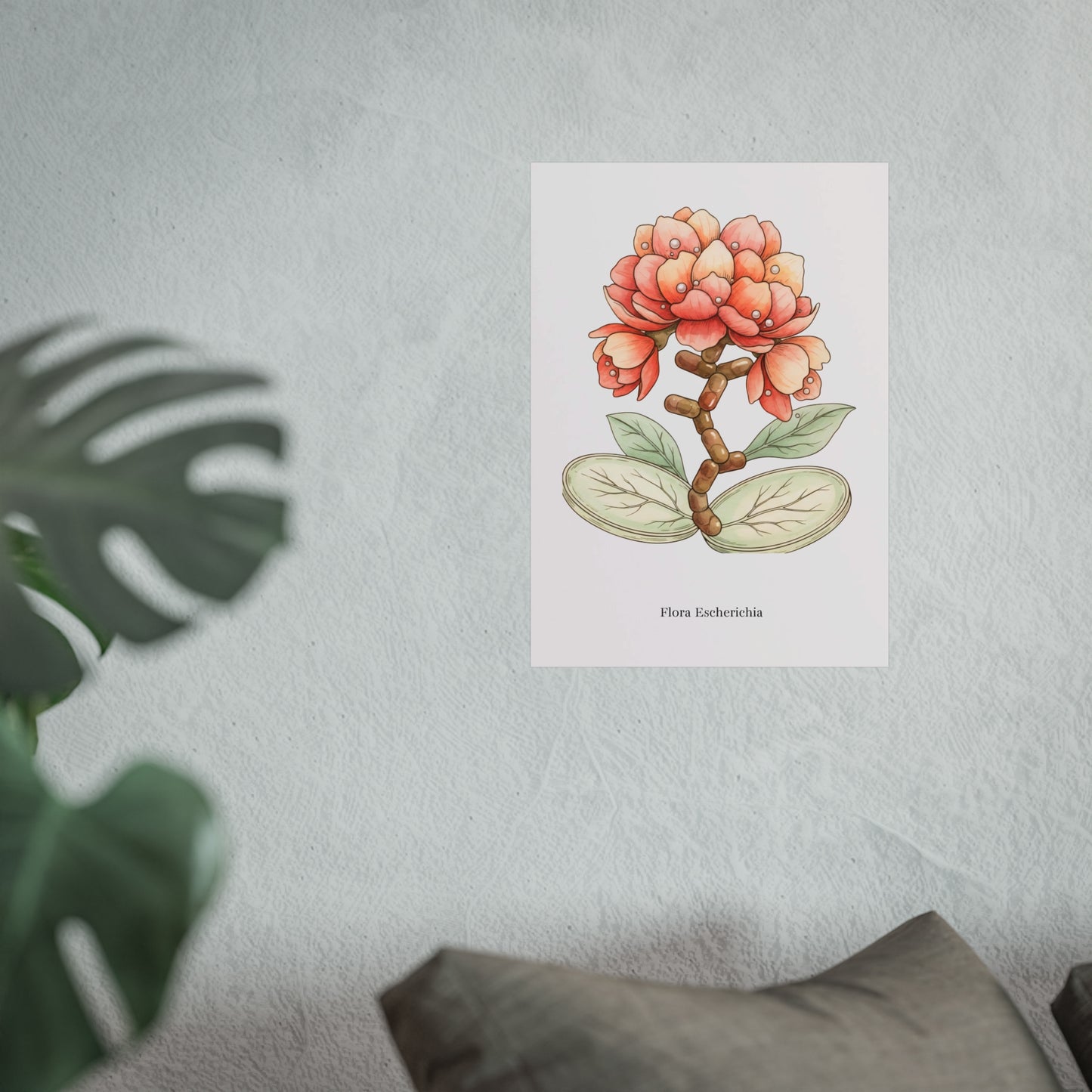 Botanical Escherichia Imaginary Microbiology Fine Art Poster