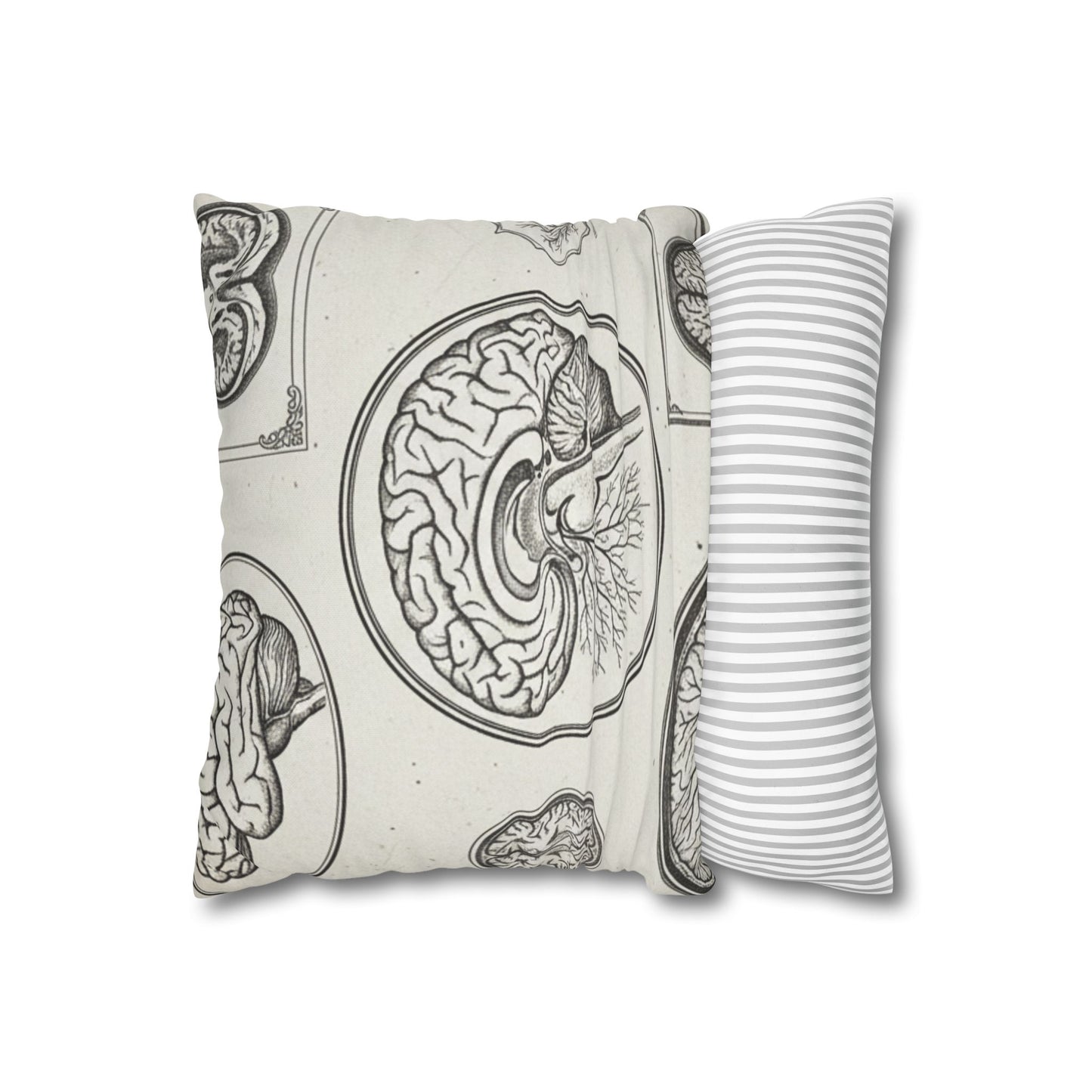 Vintage Brain Scan Throw Pillow retro medical design detail 2
