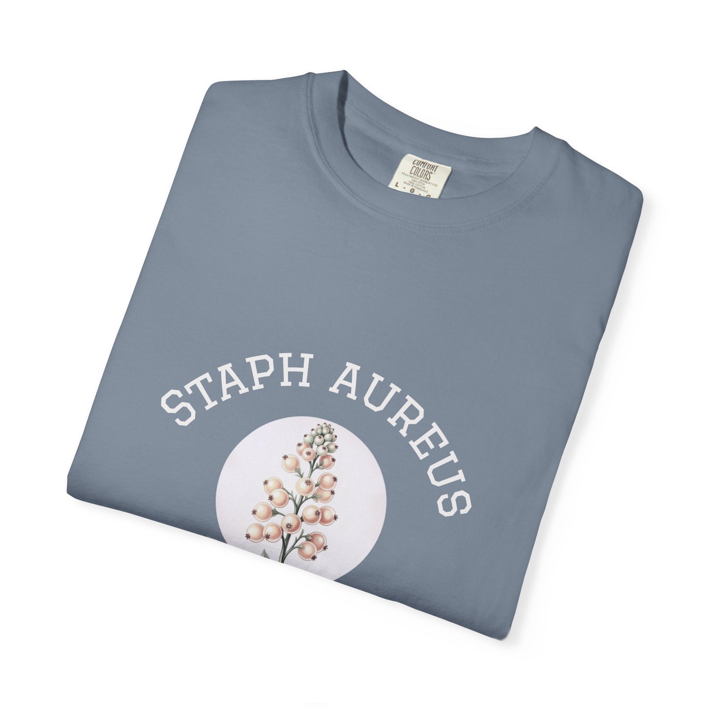 Staph Aureus Flower Tee medical research style illustration