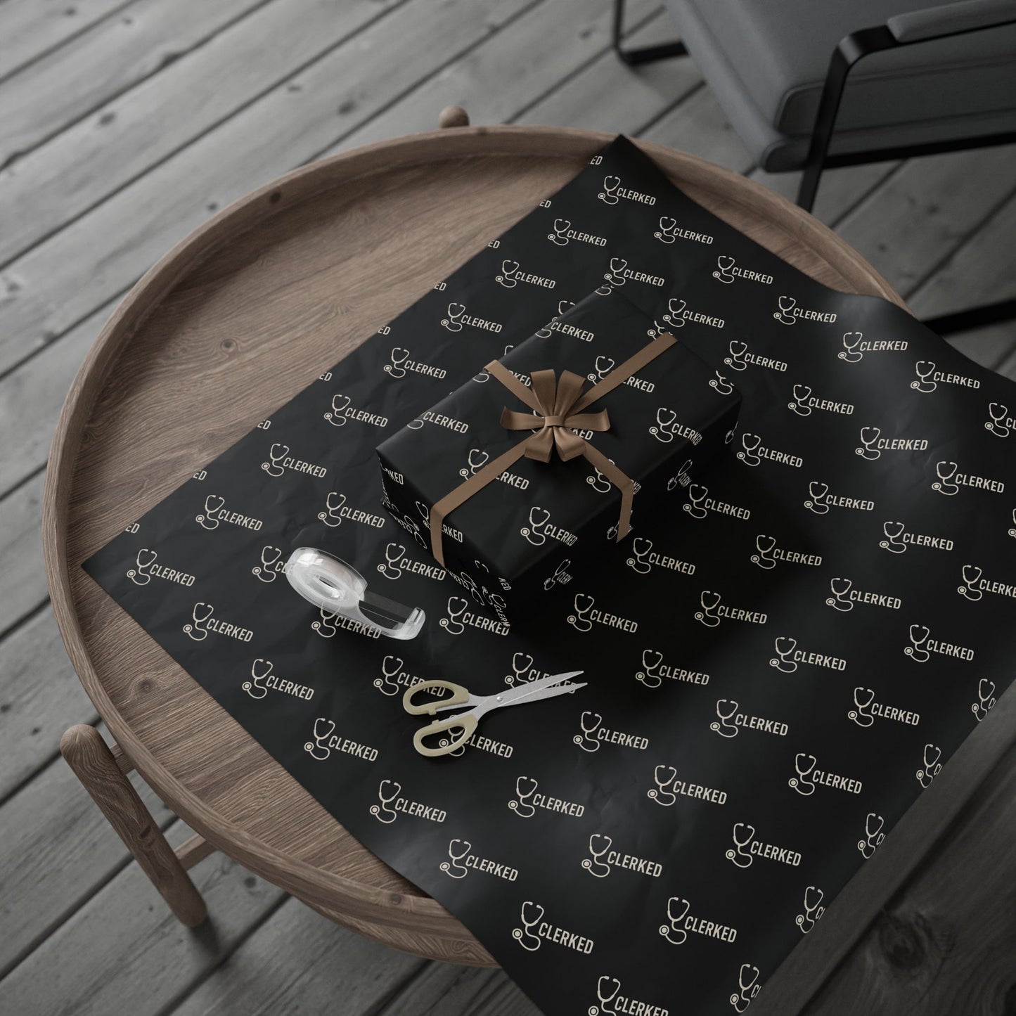 Wrapping Paper — Black Script “Sealed & Celebrated” Gift Wrap