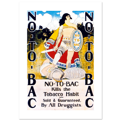 Vintage Anti-Smoking Ad Print medical museum style poster