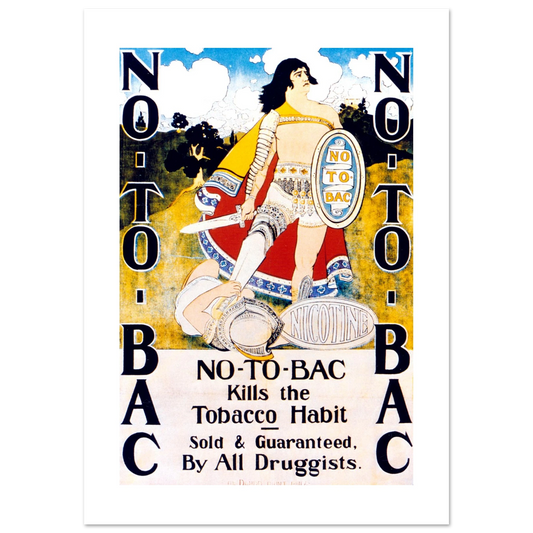 Vintage Anti-Smoking Ad Print medical museum style poster