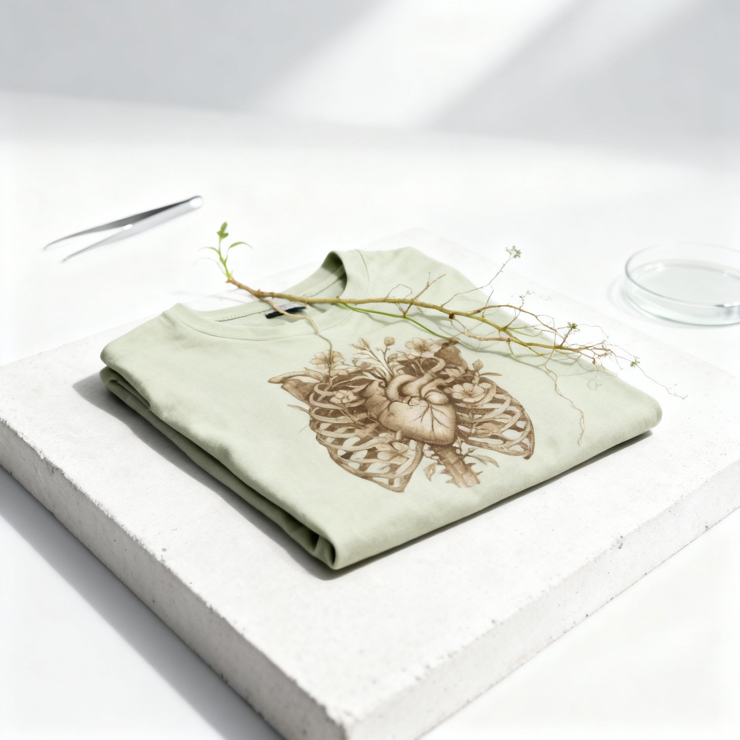 Anatomy Botanical Heart Sepia Tee
