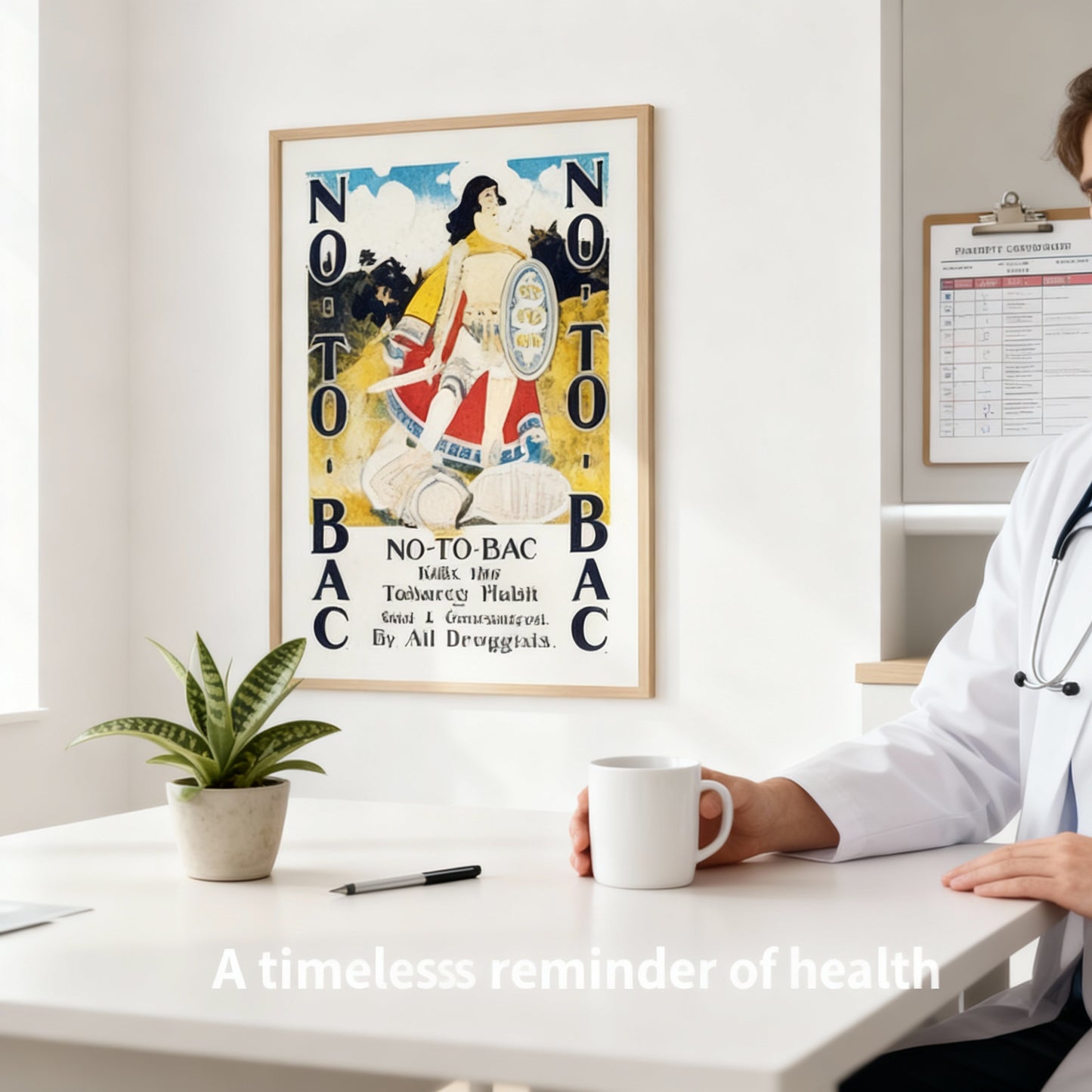 Vintage Anti-Smoking Ad Print professional doctor office art