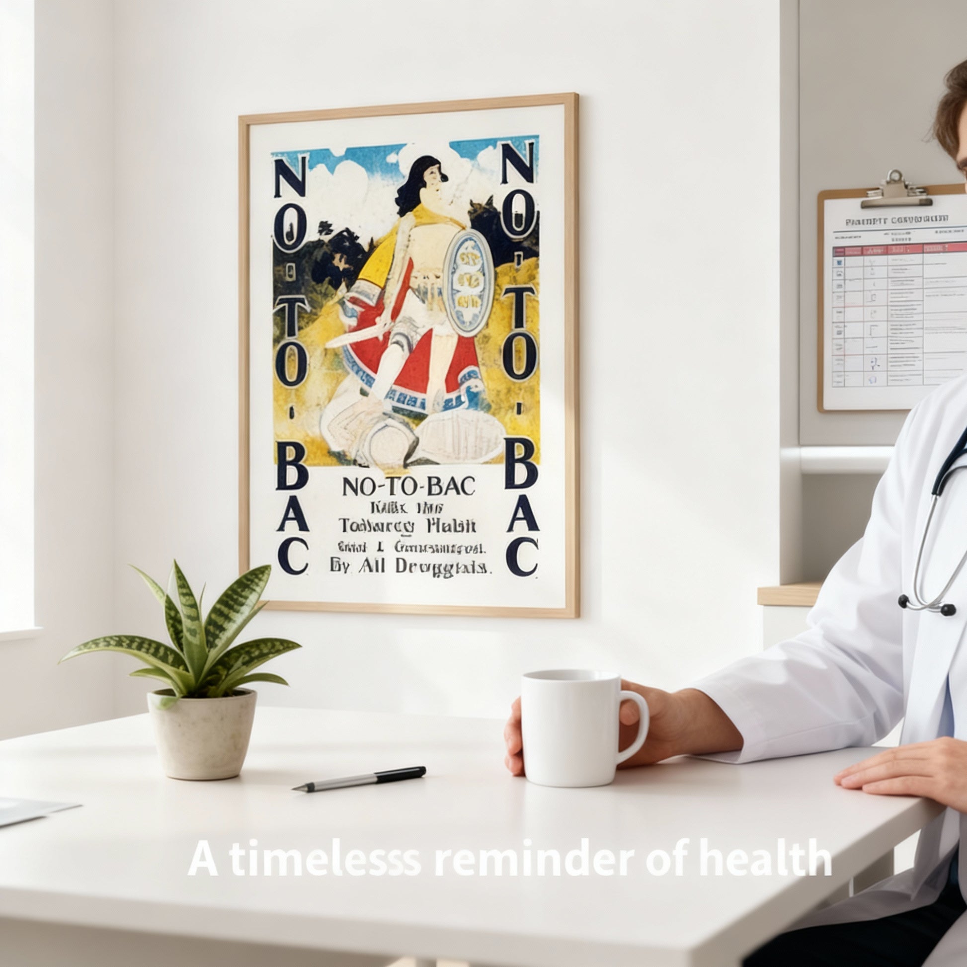 Vintage Anti-Smoking Ad Print professional doctor office art