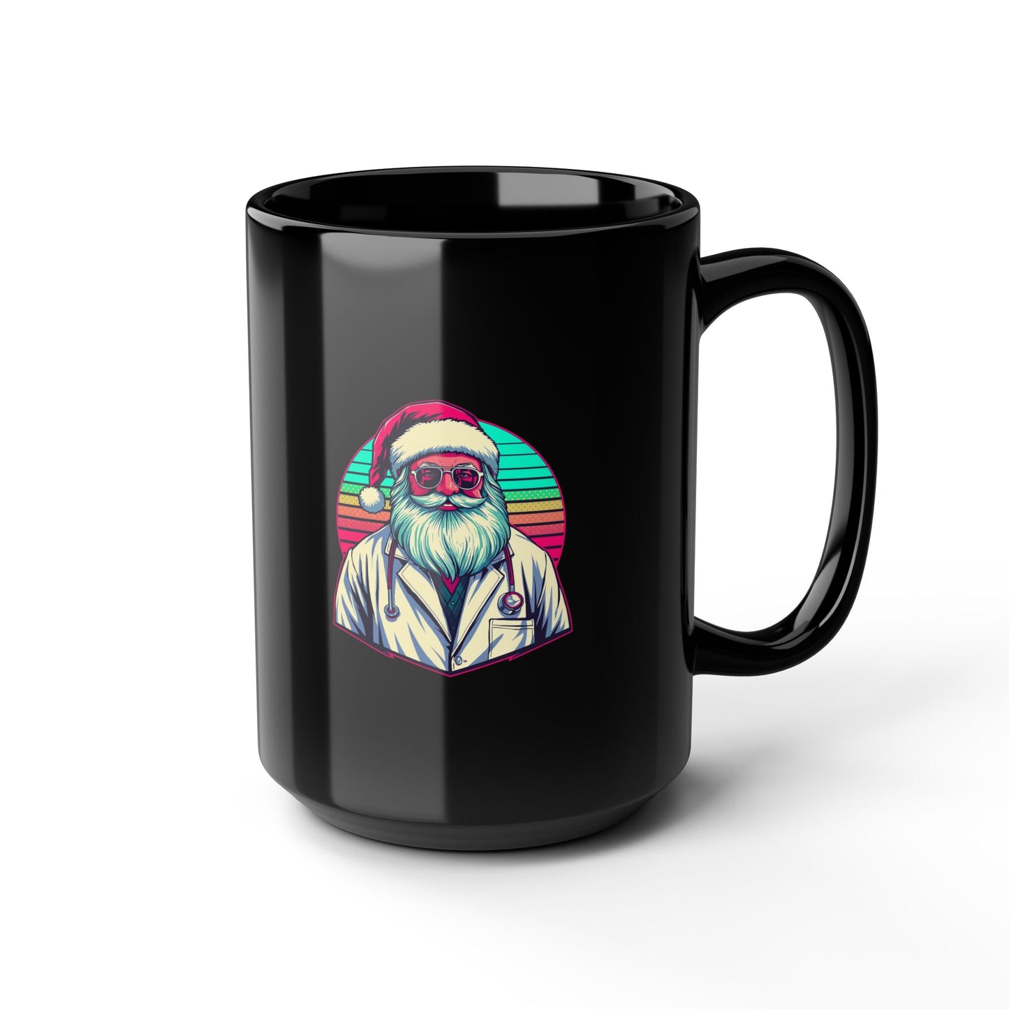 Retro Neon Santa Coffee Mug Art of Medicine apparel