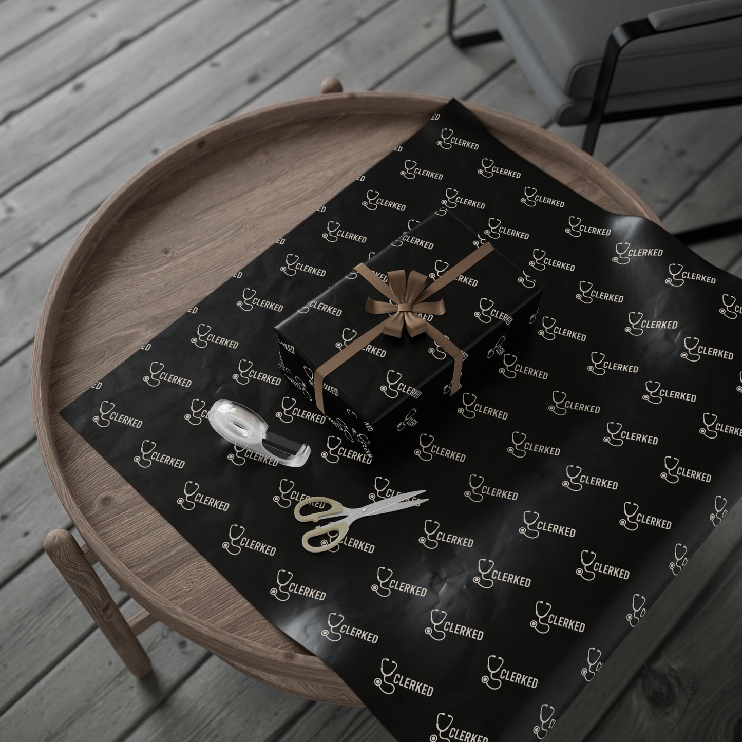 Wrapping Paper — Black Script “Sealed & Celebrated” Gift Wrap